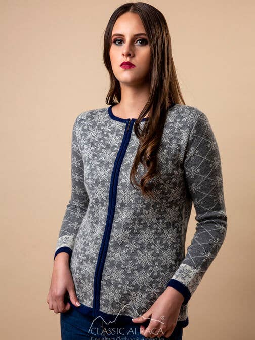 Snow Baby Alpaca Cardigan for wholesale by Classic Alpaca