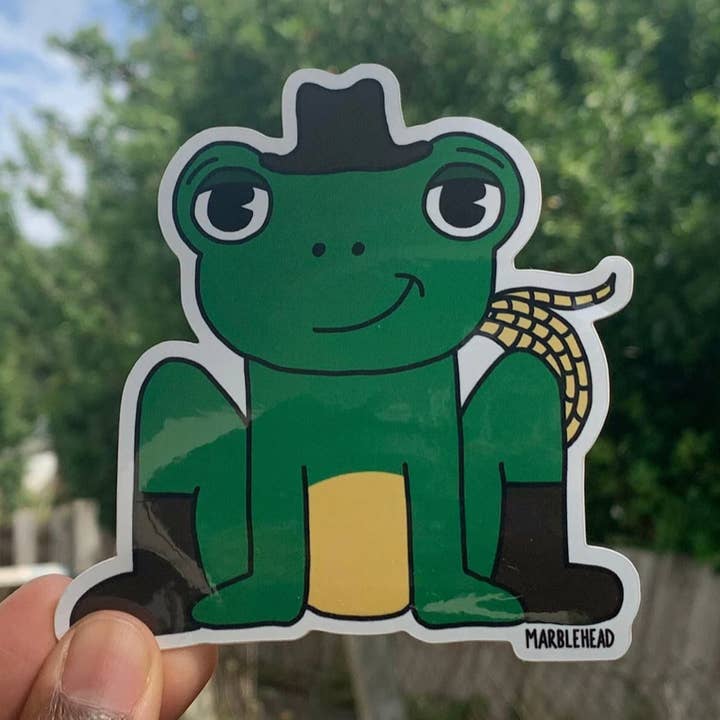 Cowboy groda stor vinyl klistermärke för wholesale av Marblehead