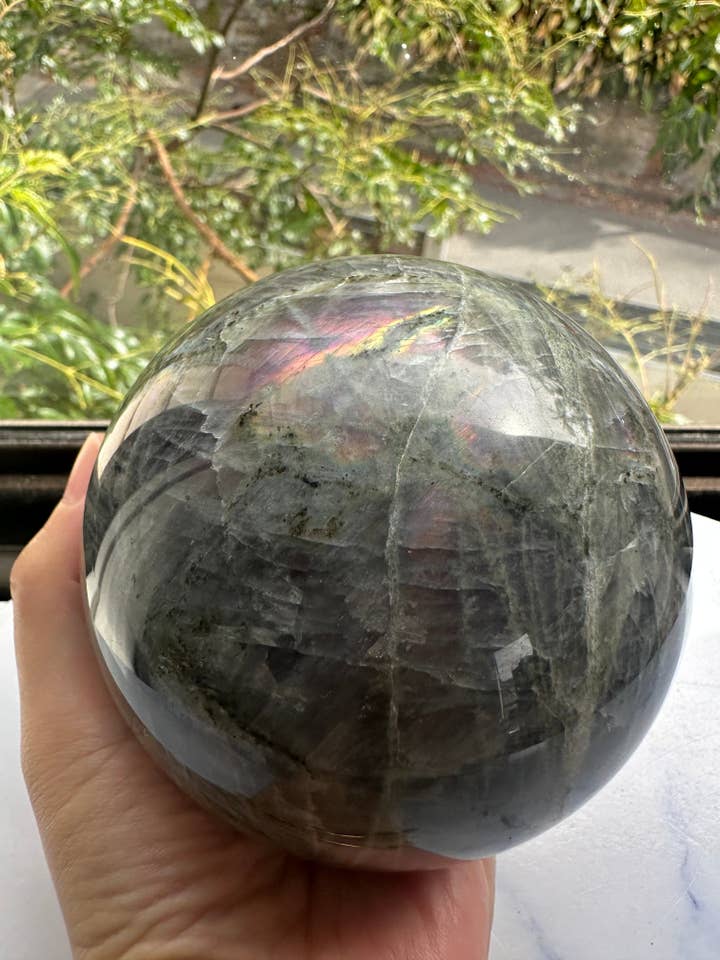 Rare Grade AAA Purple Labradorite Sphere - Large Collector Specimen for Transformation #2 for wholesale by Moon Rituals
