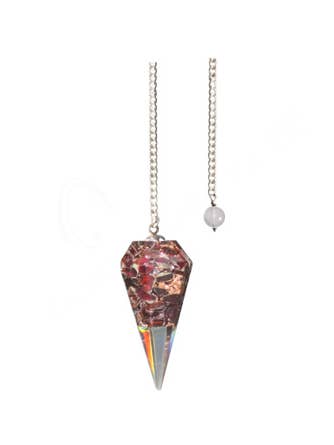 (PC)PENDULUM - ORGONE HEXAGONAL GARNET PLAIN CHAIN 9"L for wholesale by Oceanic Linkways Inc