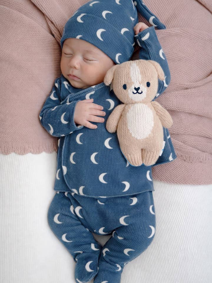 SpearmintLOVE - Vente Ensemble haut et pantalon – bébé - Ensemble Kimono et Pantalon en Coton Bio, Lune de Minuit