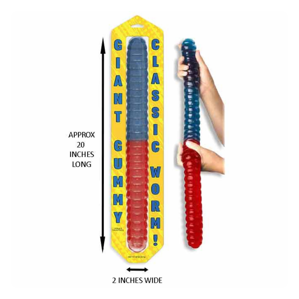 I Got Your Candy - Wholesale Gummy - Giant Gummy Worm Peg Blister 2lb - 10/cs2