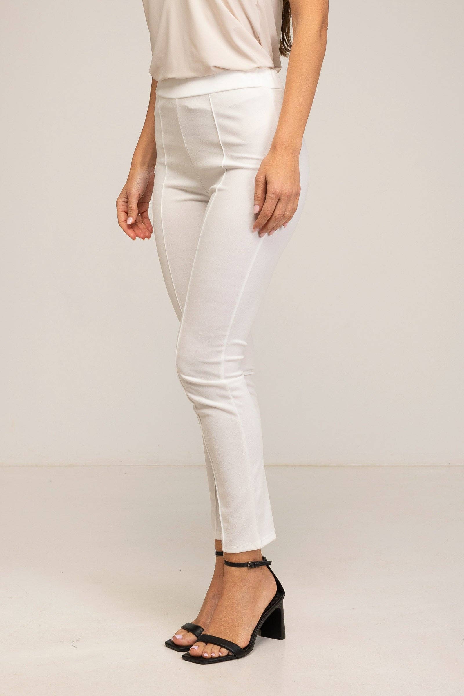 Julie d orleac - Wholesale Pants - Women's - White straight-leg neocrepe pants
