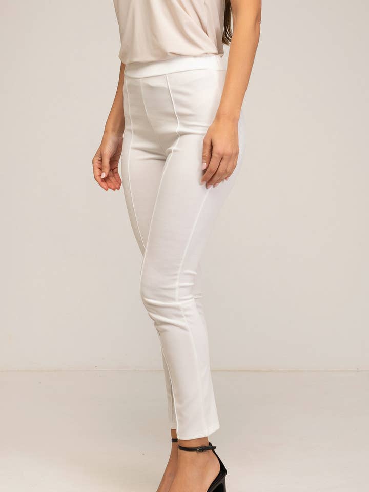 Julie d orleac - Wholesale Pants - Women's - White straight-leg neocrepe pants0