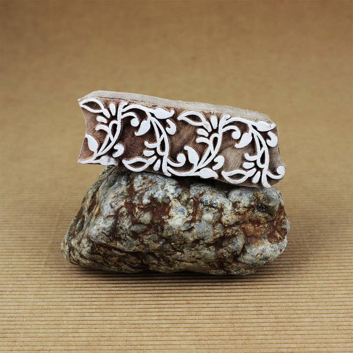 Tribal Trade GmbH – Großhandel Gummi-/Dekostempel – Stempel Holz Bordüre 7,5cm Modell 03 Borte Holzstempel2