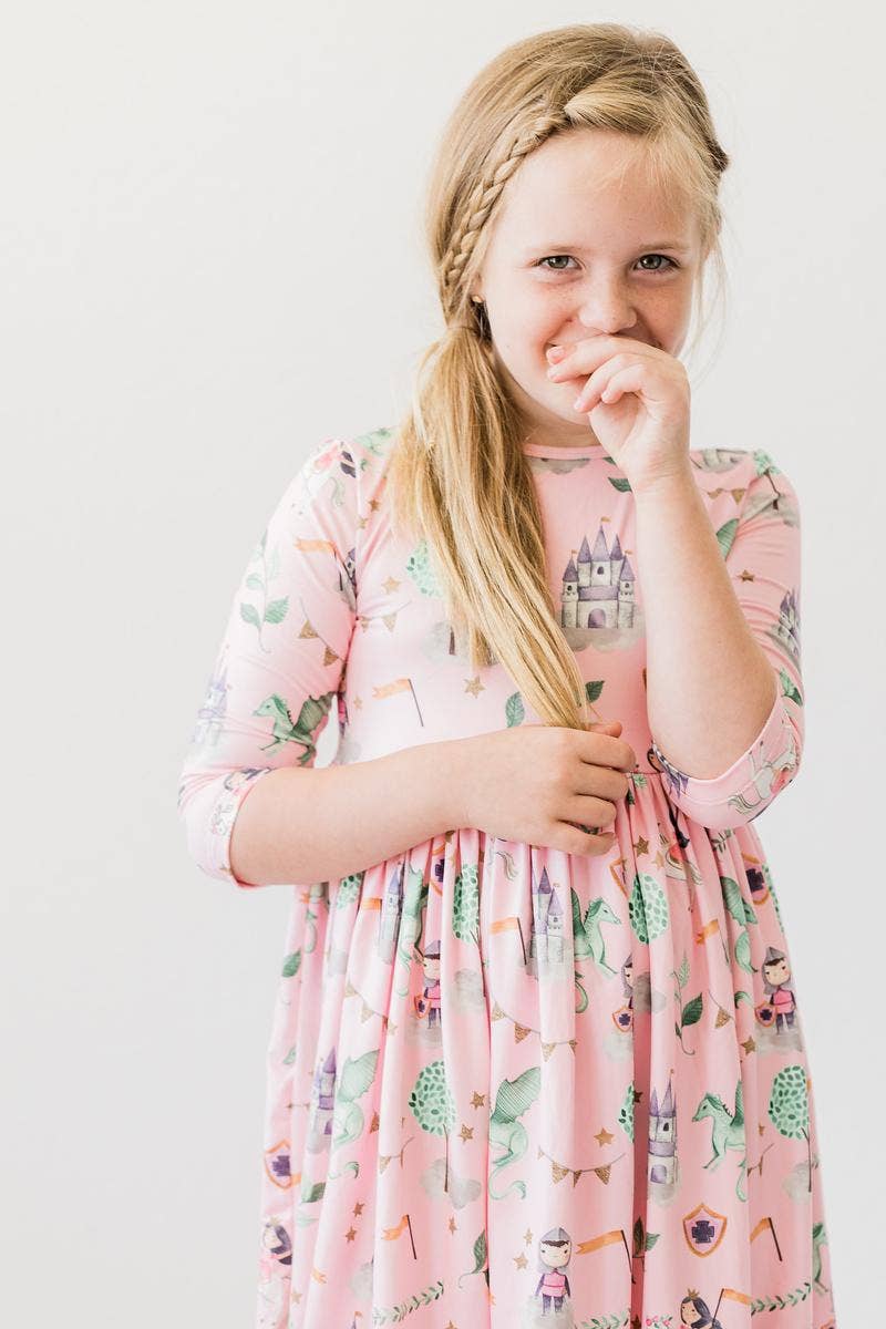 Mila & Rose - Wholesale Dress - Kids - Once Upon a Time 3/4 Sleeve Pocket Twirl Dress4