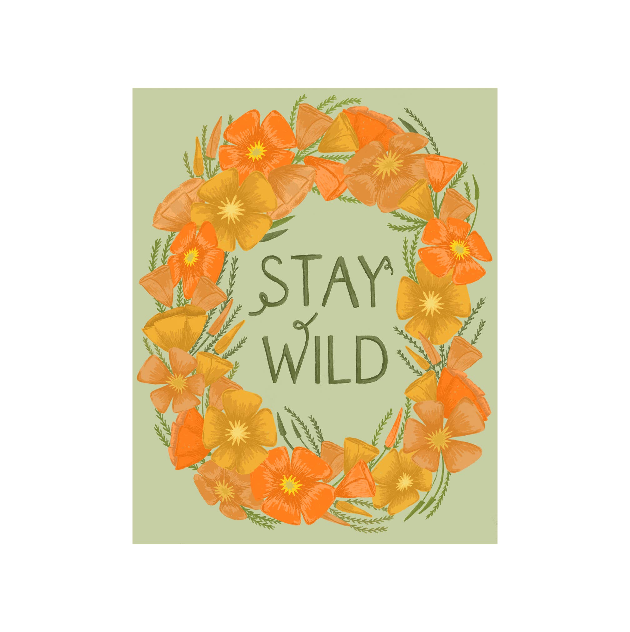 Courtney Beyer Design - Wholesale Everyday Greeting Card - Stay Wild California Poppy Greeting Card1