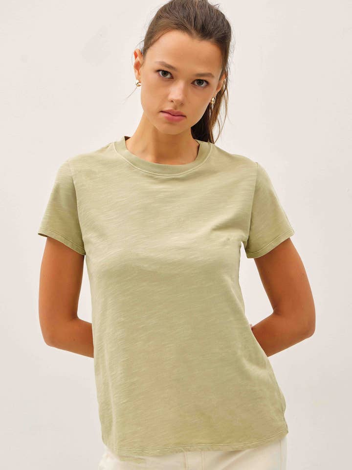 NEW COLOR-CLASSIC CUT ACID WASH COTTON T-SHIRT for wholesale by Be Cool