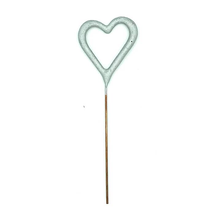 Mini 4" Silver Heart Sparkler Wand -* Bulksalg for engroshandel hos TOPS Malibu