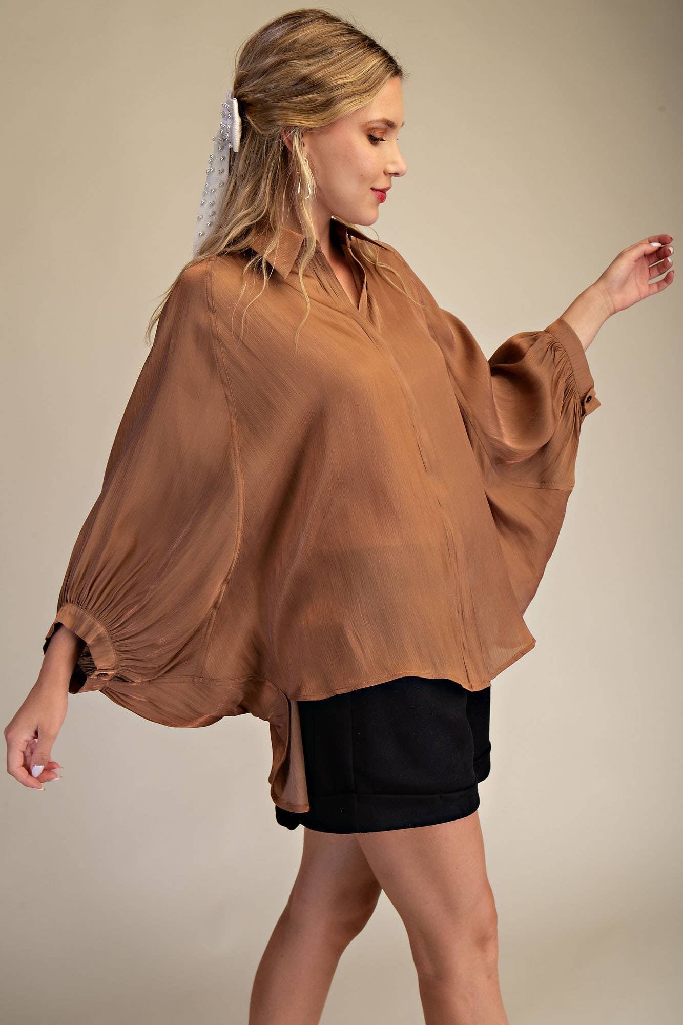 Glam - Wholesale Button Down Shirt - Women's - Button Front Shirt14