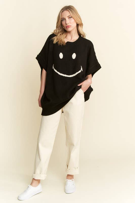 JADE BY JANE - Wholesale Knit Top - Women's - SHORT SLEEVE SMILE OVERSIZED KNIT TOP11