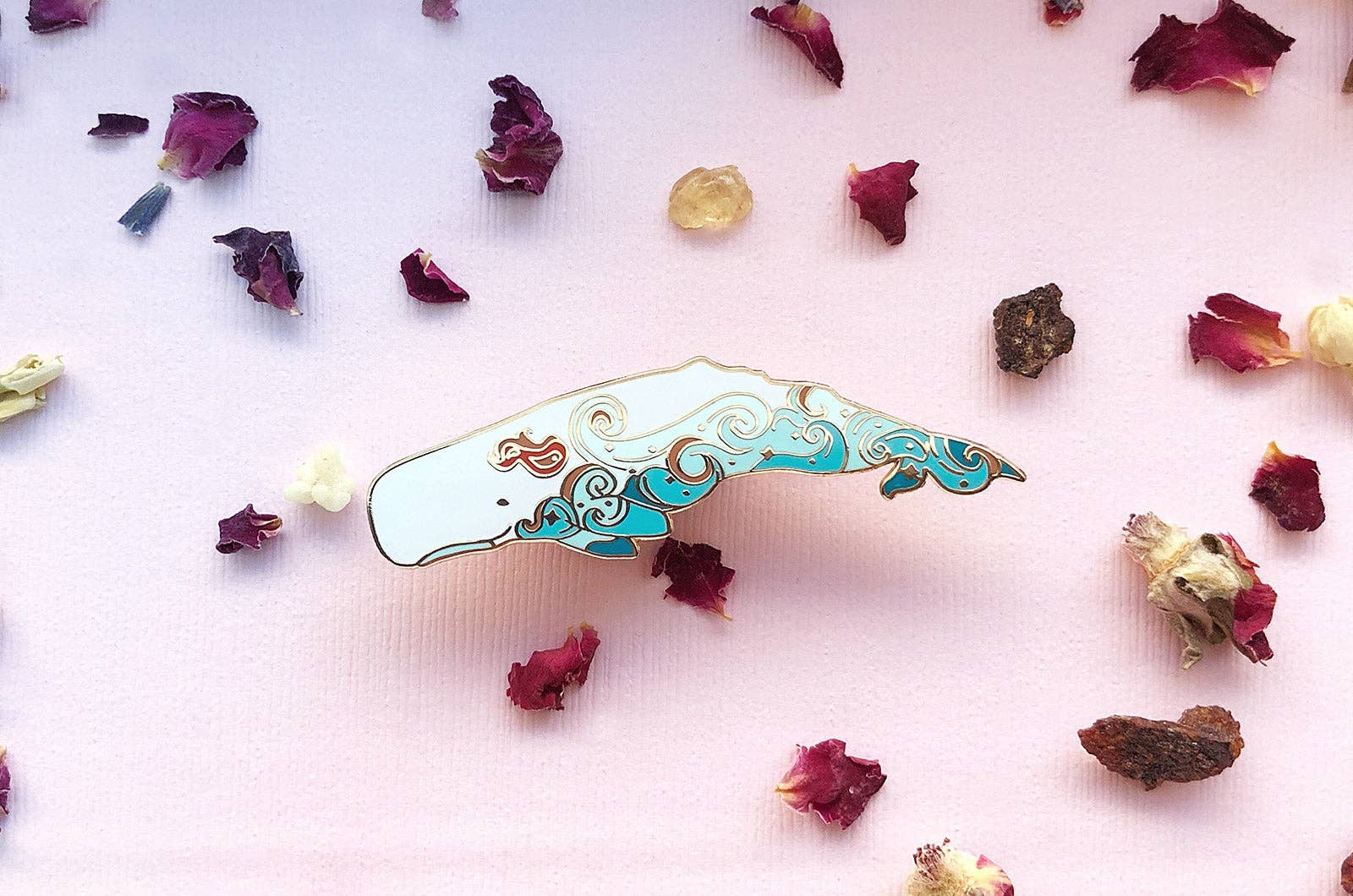 Alum and Ink - Wholesale Lapel Pin/Button - Waves Sperm Whale (Fire in the Sky) Pin11