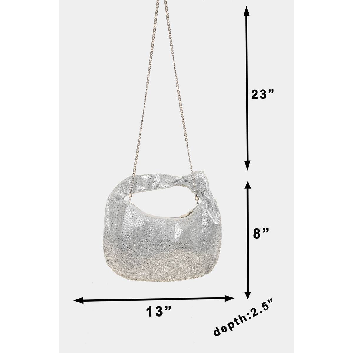 Collections by Fame Accessories - Wholesale Shoulder Bag - Women's - Rhinestone Studded Hobo Bag1