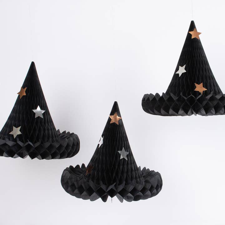 Honeycomb Witch Hat Decorations for wholesale by Meri Meri