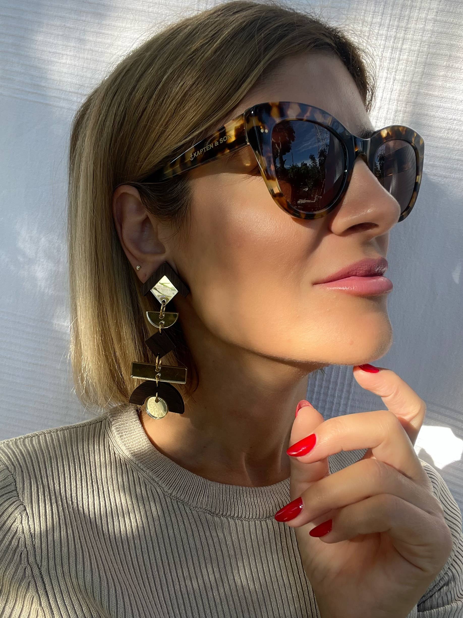 Christina Christi - Wholesale Dangle Earrings - Handmade Wooden Earrings Clip On, Dangle Earrings, Drop Earr3