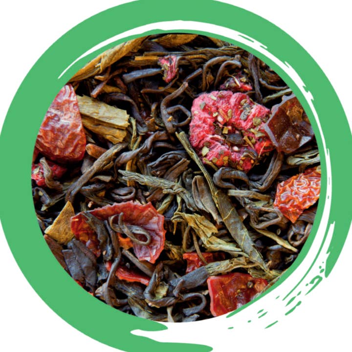 Pomegranate Raspberry - Green Tea for wholesale by Scented Leaf Tea House
