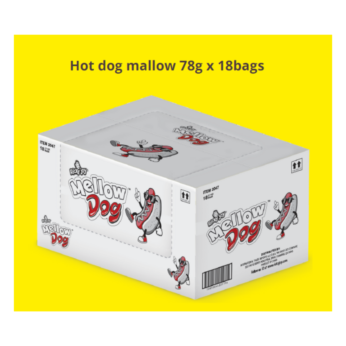 I Got Your Candy - Wholesale Marshmallow - Ricky Joy Hot Dog Mellow Peg Bag 78g - 18ct2
