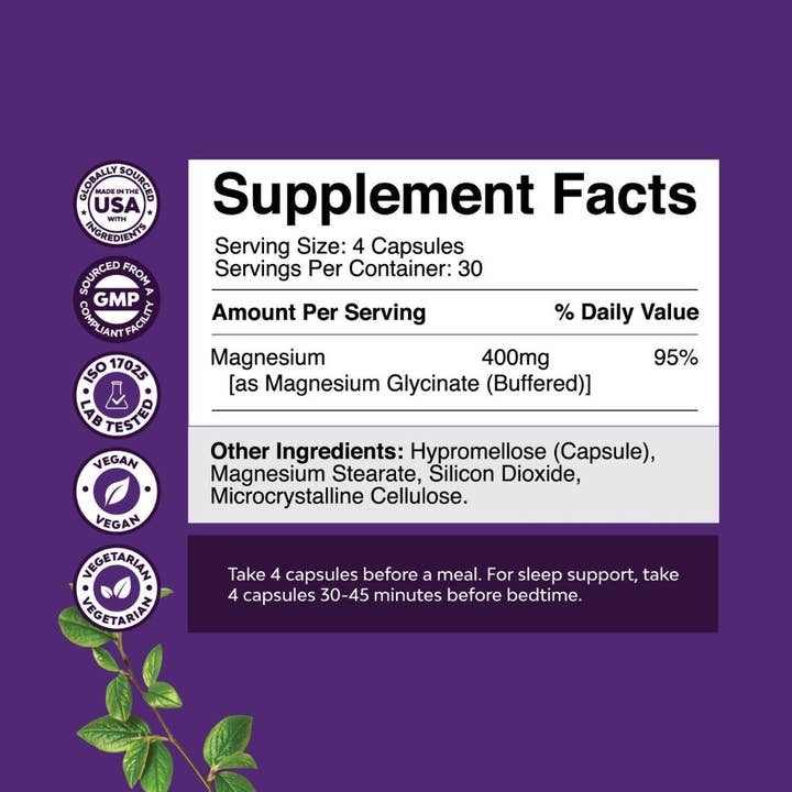 Nature's Craft - Wholesale Oral Supplement/Vitamin - Magnesium Glycinate Capsules – Sleep, Mood & Nerve Support2