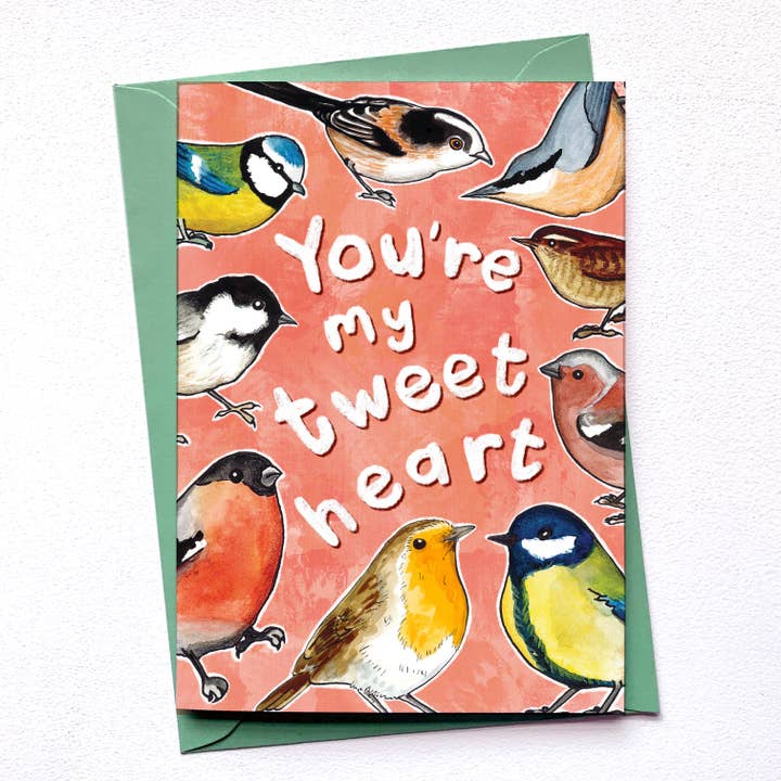 You're my tweet heart Valentine's card for wholesale by Alexia Claire Ltd