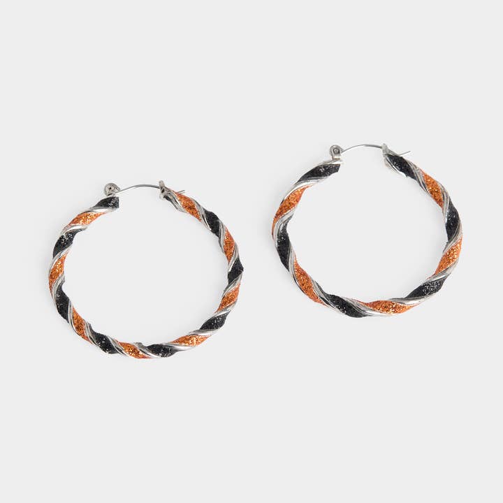 Halloween Twist Hoop - Black/Orange for wholesale by Whispers