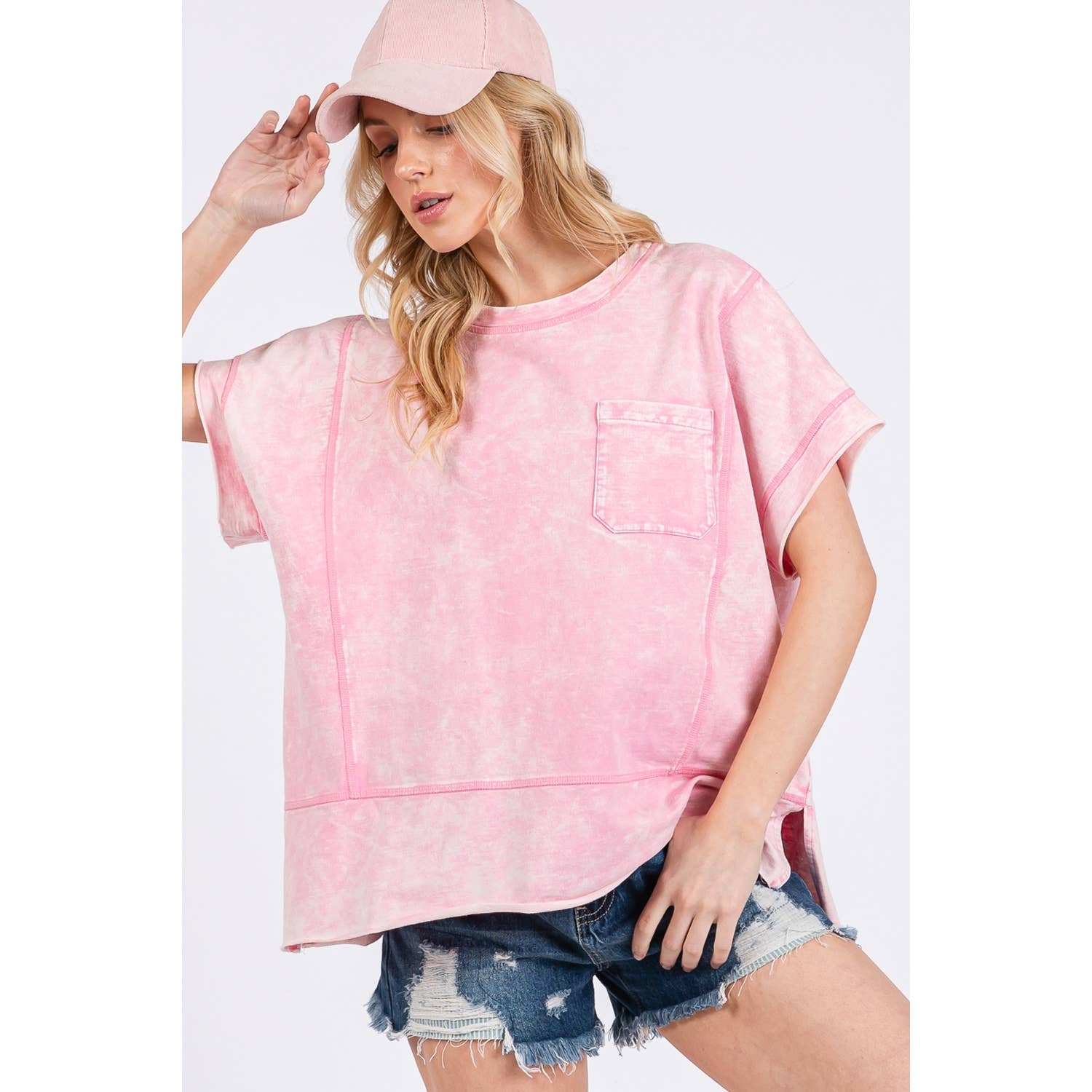 Sage + Fig – Engroshandel T-shirt – til kvinder – VINTAGE MINERAL VASKET KORTÆRMET TEE (ST7809)7