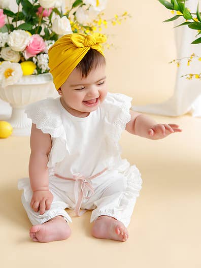 Broiderie Anglaise Jumpsuit - Almafi Bianca for wholesale by Bambino and Bundles