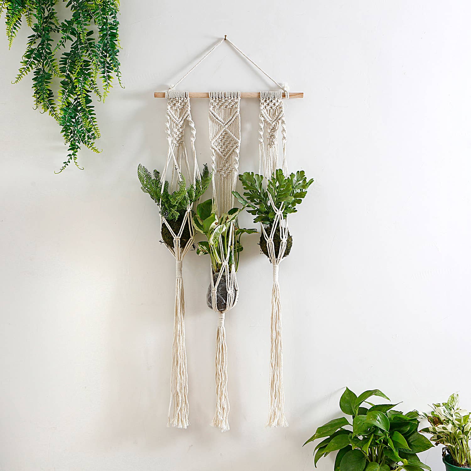Sparkle Being - Wholesale Hanging Planter - Macrame Cotton Rope Plants Hanging Pots Holder Stand0