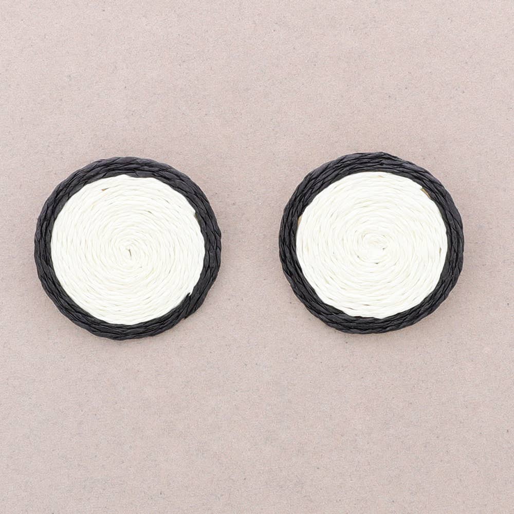 Sonata - Wholesale Stud/Post Earrings - Raffia Medal Pressure Earrings0