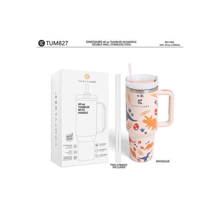 Hana - Wholesale Insulated Mug/Tumbler - Dinosaurs 40oz Handle Tumbler1