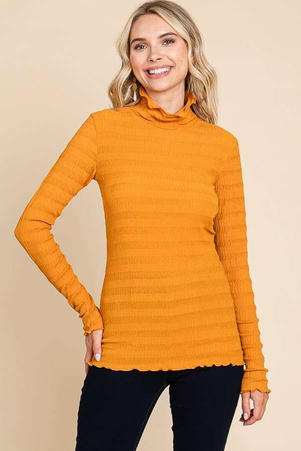 Culture Code - Wholesale Knit Top - Women's - CJT1944L - TURTLE NECK FITTED LSLV TOP13