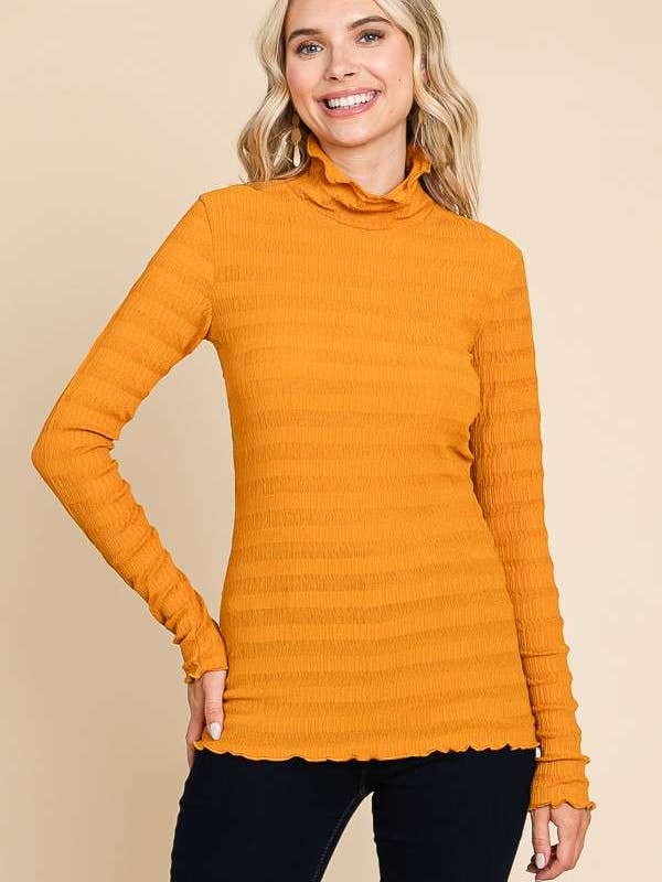 Culture Code - Wholesale Knit Top - Women's - CJT1944L - TURTLE NECK FITTED LSLV TOP13