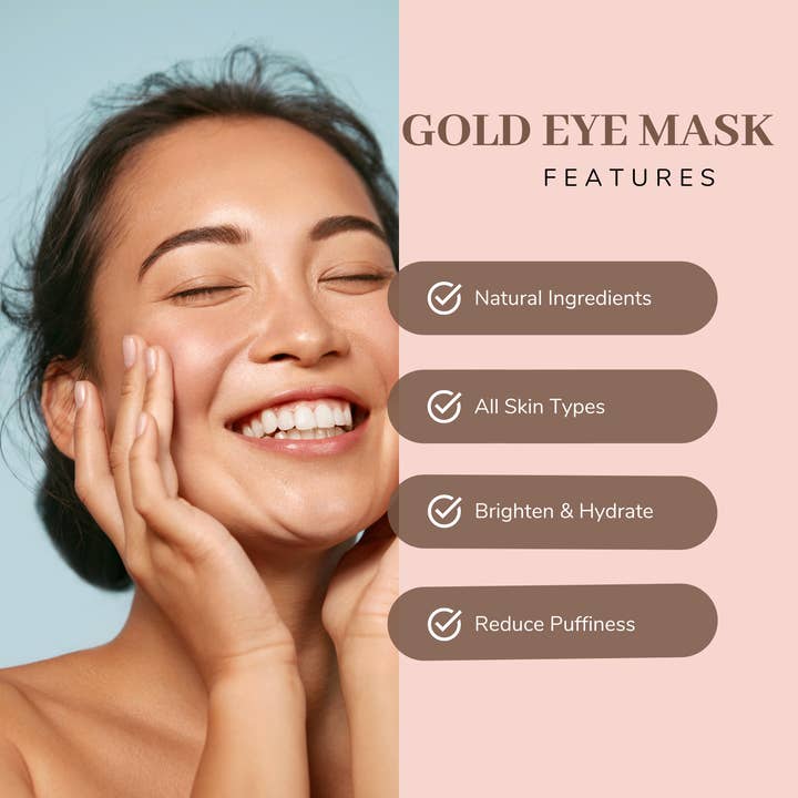 LUNA Nail Wraps - Wholesale Eye Treatment Mask - 24k Crystal Collagen Gold Eye Mask3