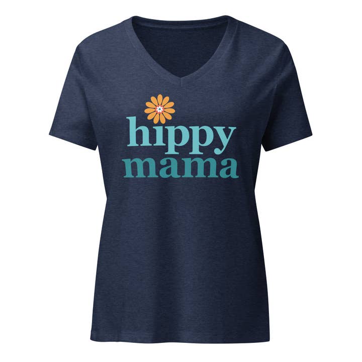 W's Hippy Mama V-Neck Tee for wholesale by Be Hippy, LLC