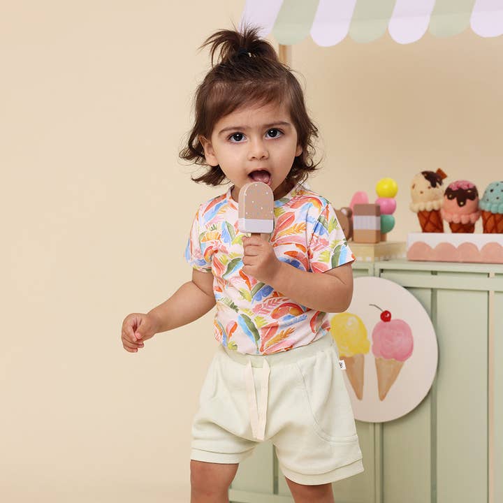 Snuggle Hunny - Wholesale Bodysuit (non-footed) – Baby - Summer Palm Short Sleeve Organic Bodysuit15