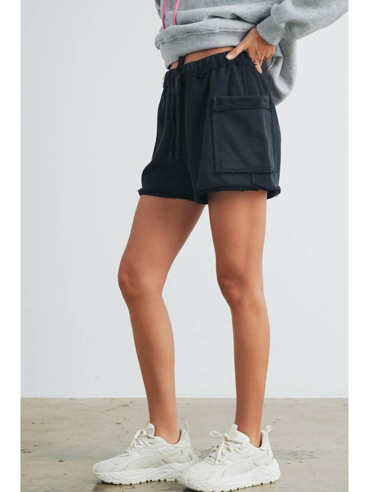 BUTTERMELON – wholesale Lounge shorts – Women's – Washed French Terry Drawstring Jogger Shorts - BMP73086