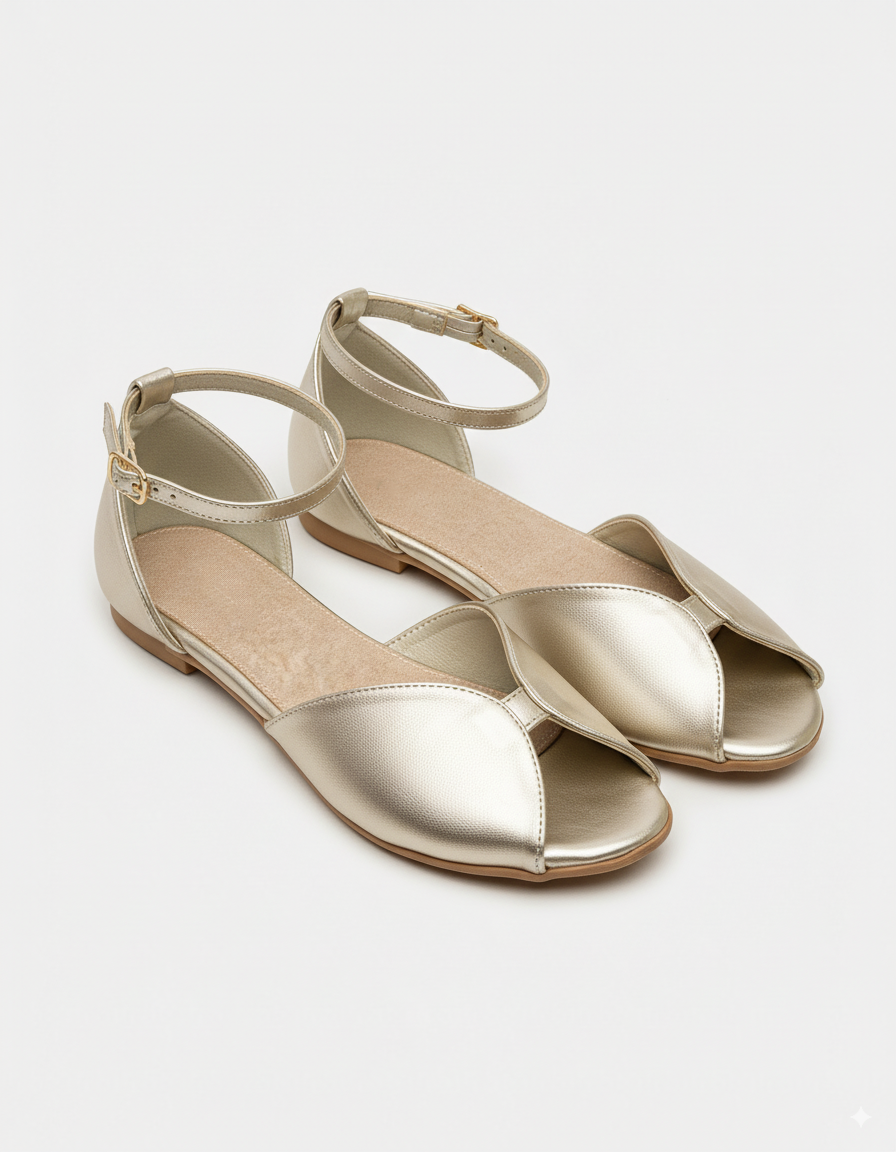 CEREZA – wholesale Lågskor - Dam – Cereza peep toe-ballerinas med platt sula och spänne15