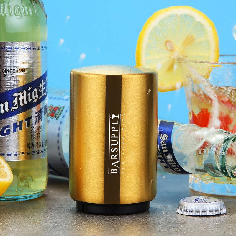 Infinite Basics - Wholesale Bottle/Wine Opener - 2-Pack BARSUPPLY Push Down Automatic Magnetic Beer Bottle Opener + BONUS Cap Gun20