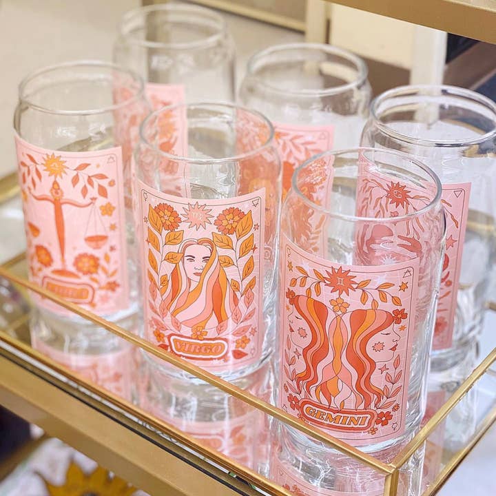 amarieacreates - Wholesale Drinking Glass/Cup - Groovy Astrology Sign Glass Cups3