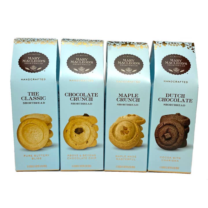 Mary Macleod's Shortbread – Engroshandel Chokoladebar – Blå toppede æske med hollandsk chokolade