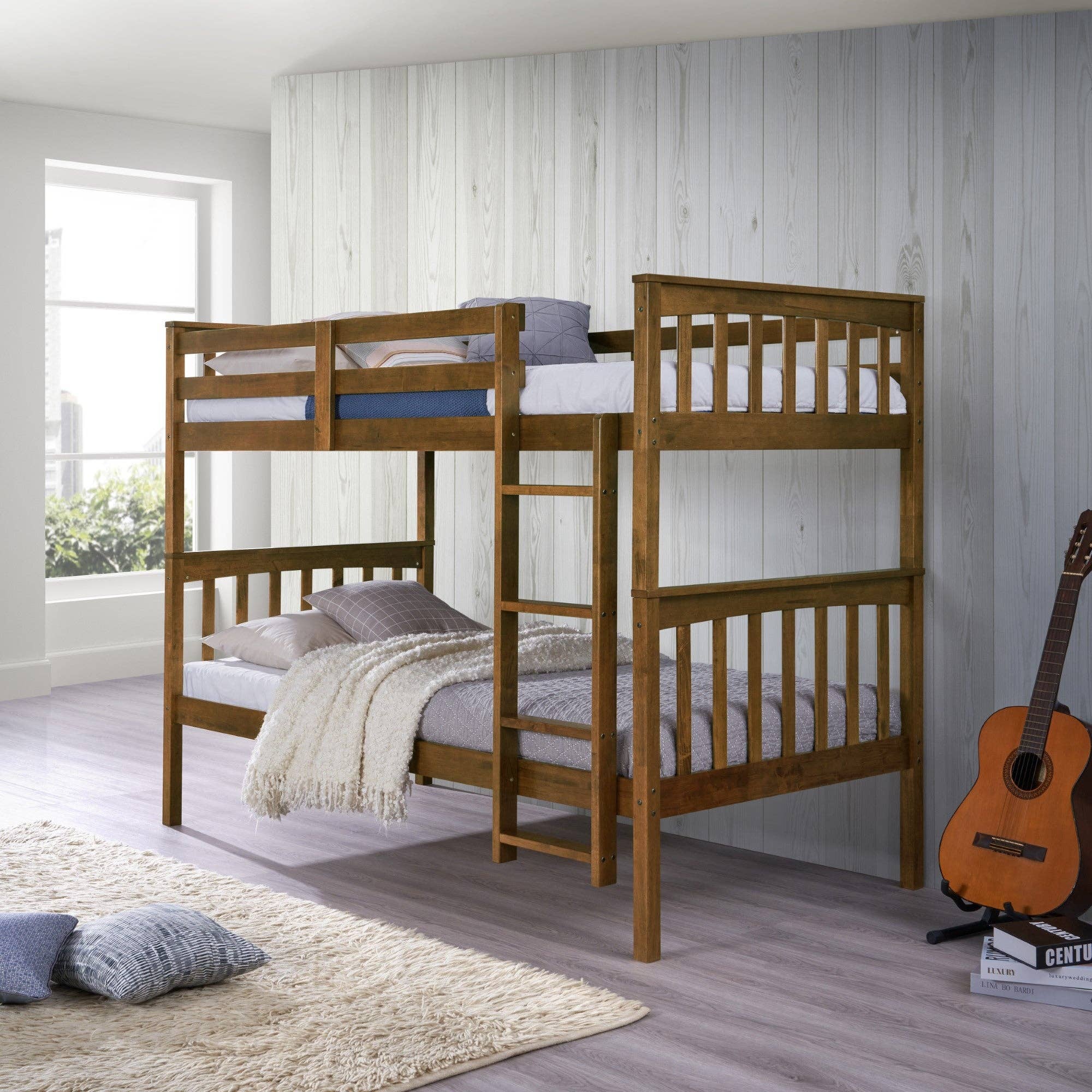 Home Design - Wholesale Bed - Kids & Baby - Home Design Ames Twin Over Twin Solid Wood Standard Bunk Bed Frame1