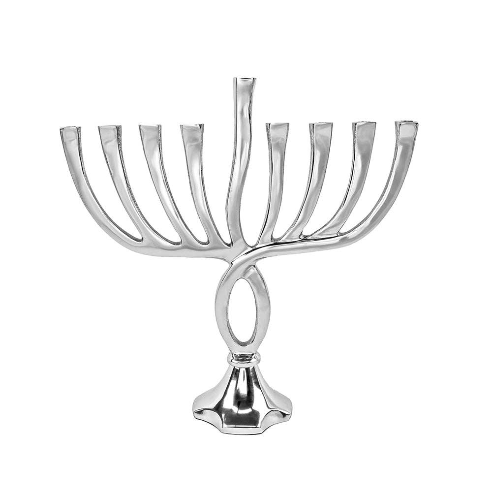 Boker-Tov Shalom - Wholesale Menorah - Metal Menorah Twist Design