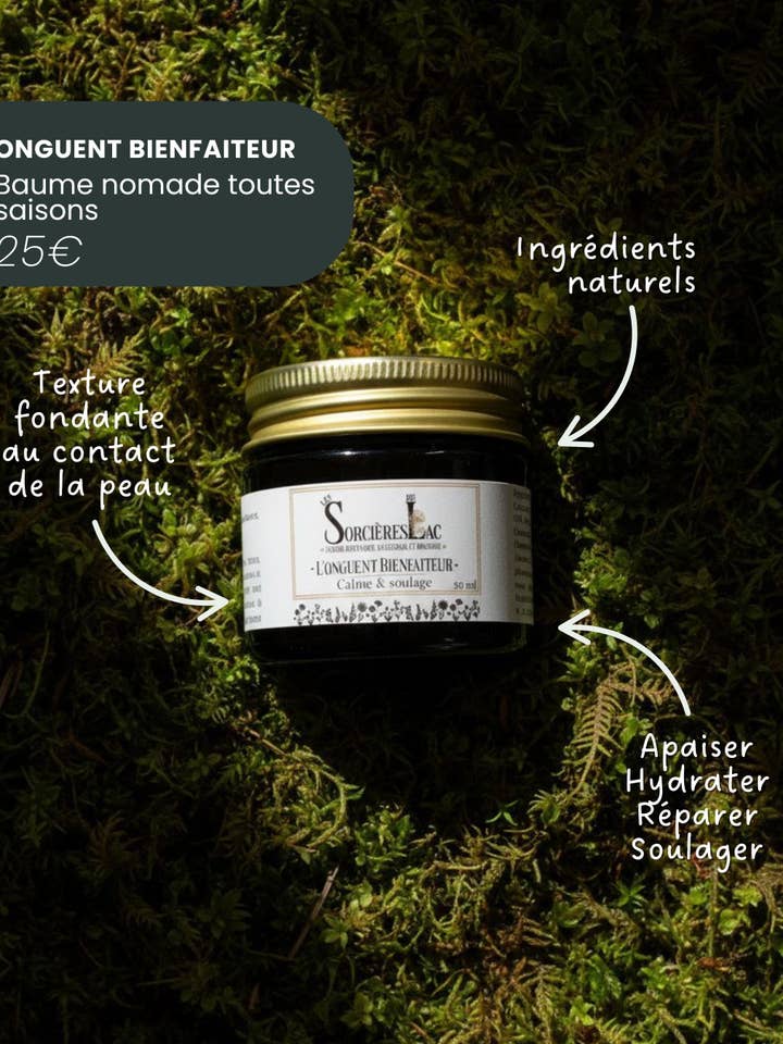 Onguent Bienfaiteur - Pour les petits bobos du quotidien pour la vente par Les sorcières du lac