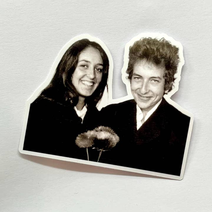 Bob Dylan & Joan Baez Kiss-Cut Wasserdichter Aufkleber für den Großhandel von Literary by Ava