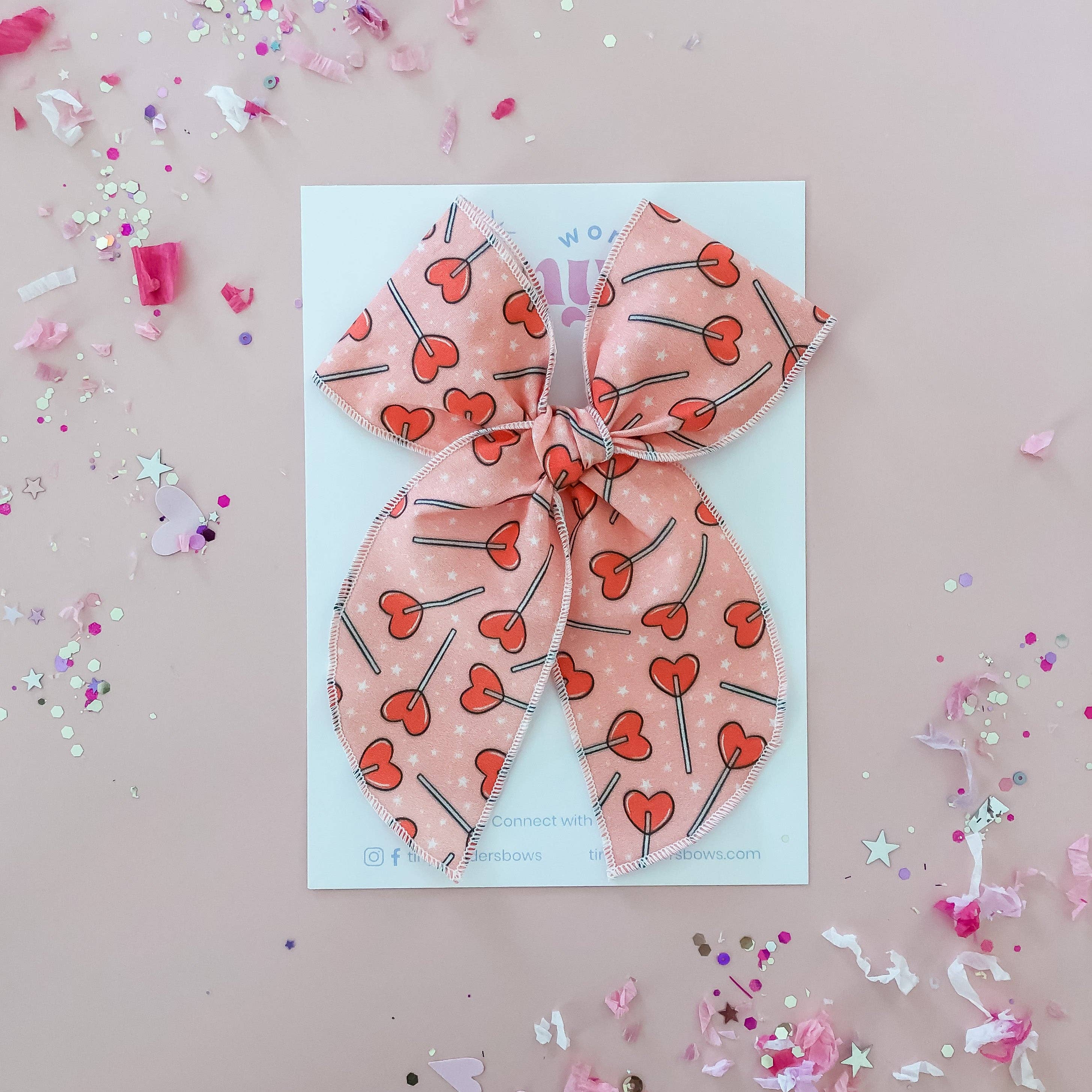 Tiny Wonders Bows - Wholesale Hair Bow - Kids - Heart Lollipops0