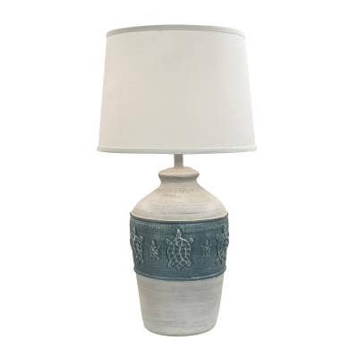 Coast Lamp Mfg - Wholesale Accent/Desk Lamp - Cottage/Slate Band Of Turtles Table Lamp