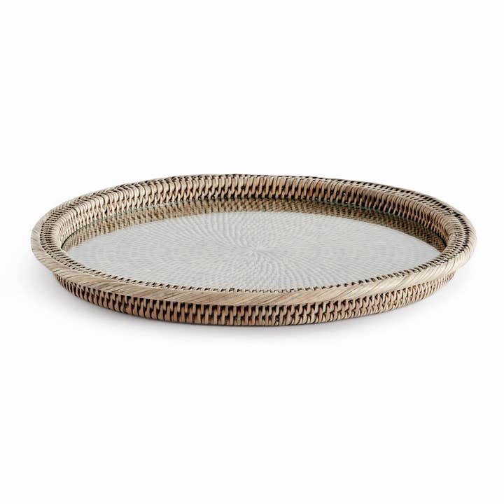 Burma Rattan Serving Platter, Gray for wholesale by Napa Home & Garden