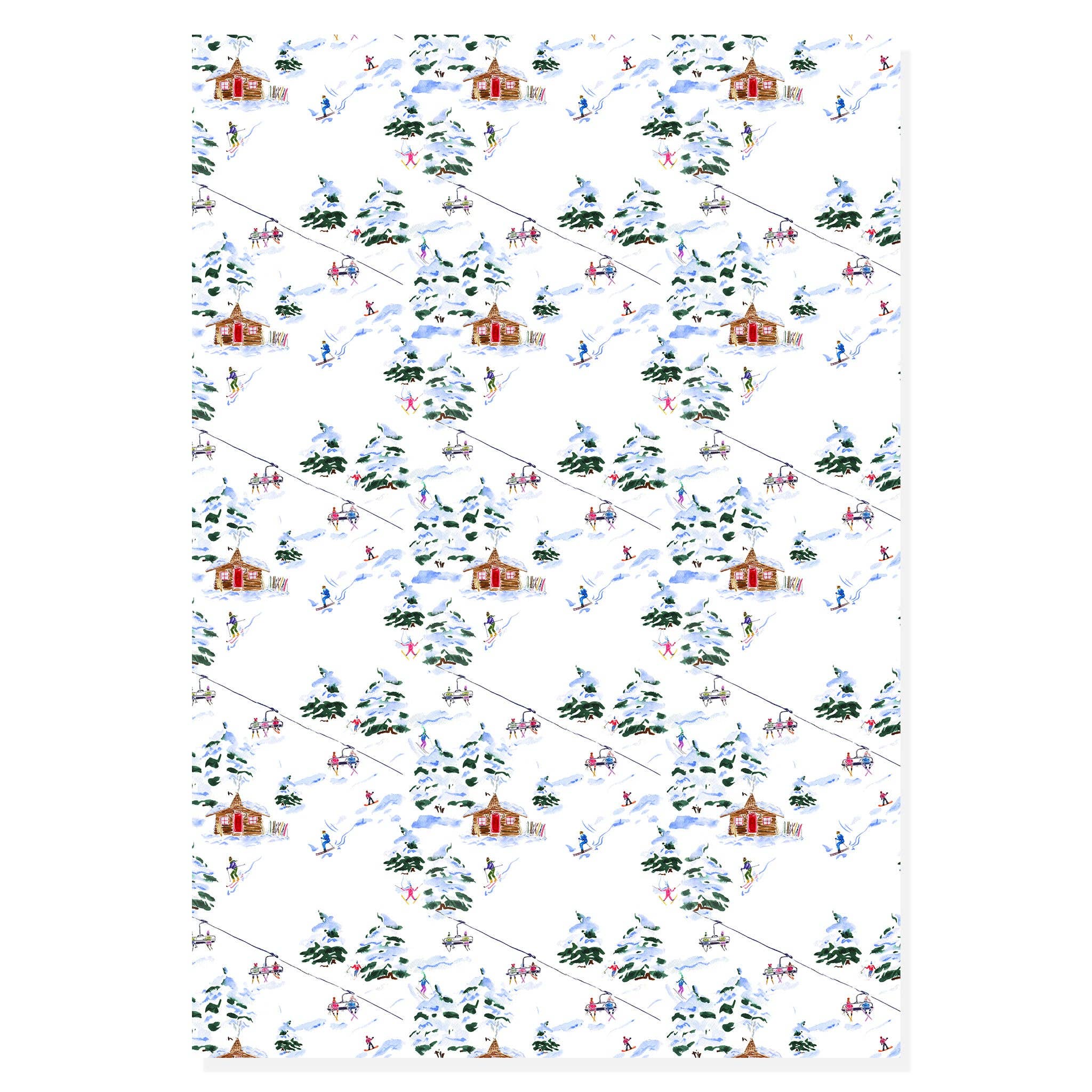 Alexandra Williams Design - Wholesale Flat Wrap - Ski Lodge Scene Wrapping Paper0