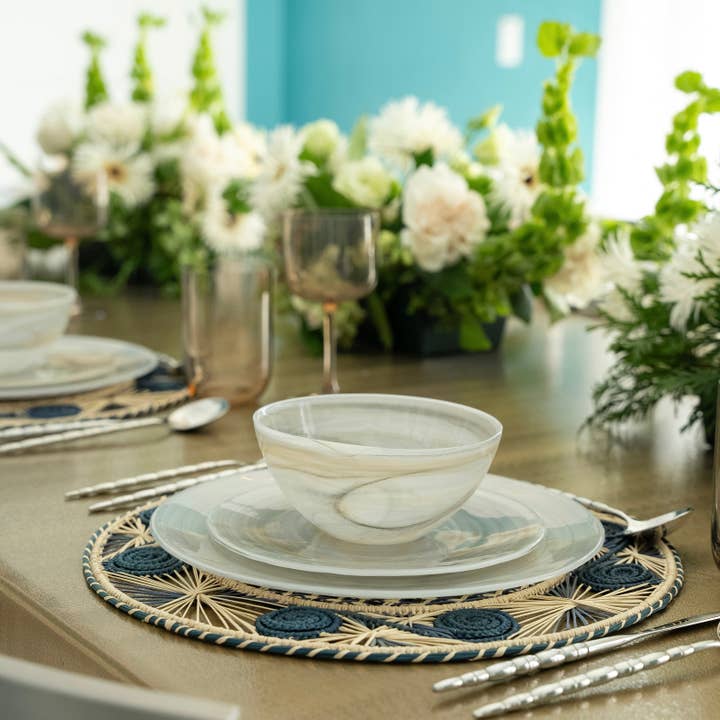 Lainy Home - Vente Service à vaisselle - Pack de 4 vaisselles Tropez Alabaster Taupe