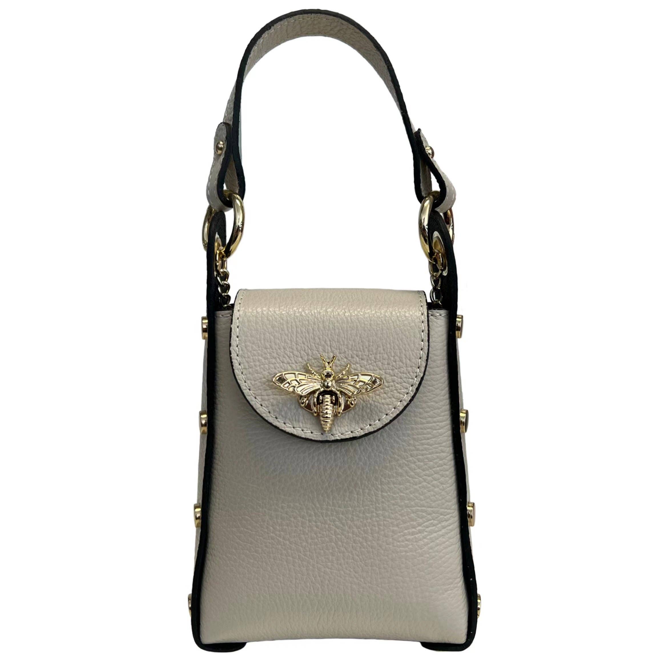 MODARNO - Wholesale Top Handle Bag - Women's - Modarno mini bag in genuine leather dollar with bee-shaped l19