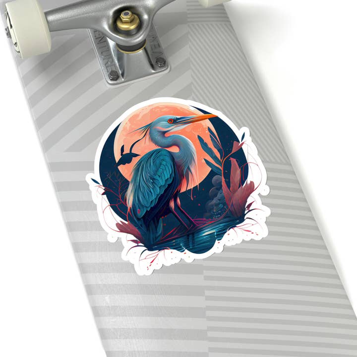 Smartstead Homestead - Wholesale Sticker - Waterproof Vinyl Sticker - Abstract Heron Silhouette Sunset9